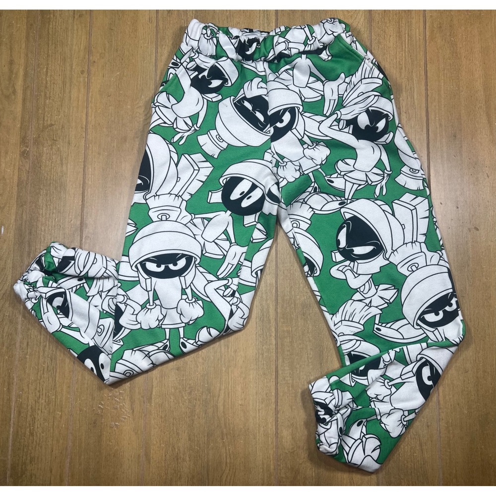 Dolls Kill x Looney Tunes Marvin the Martian Green Graphic Joggers Mens S